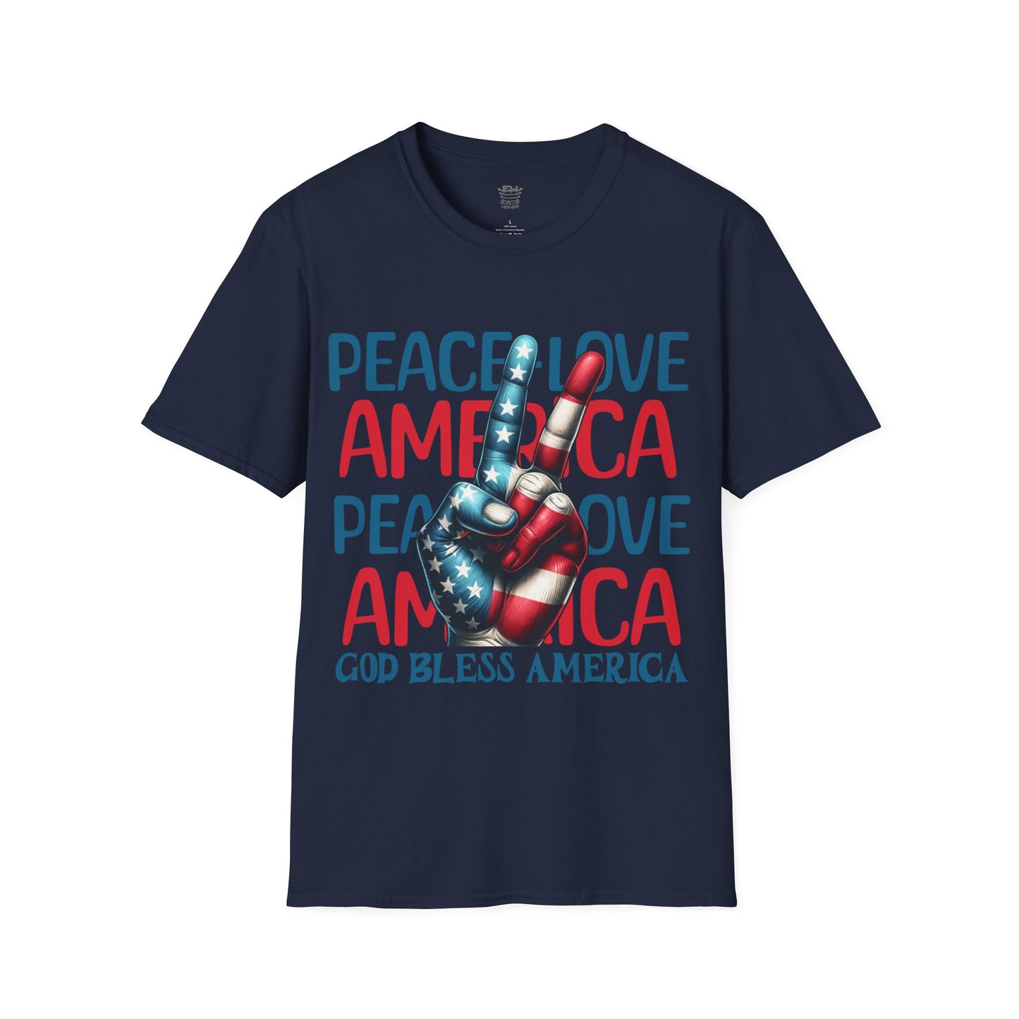 Peace Love America Unisex Softstyle T-Shirt