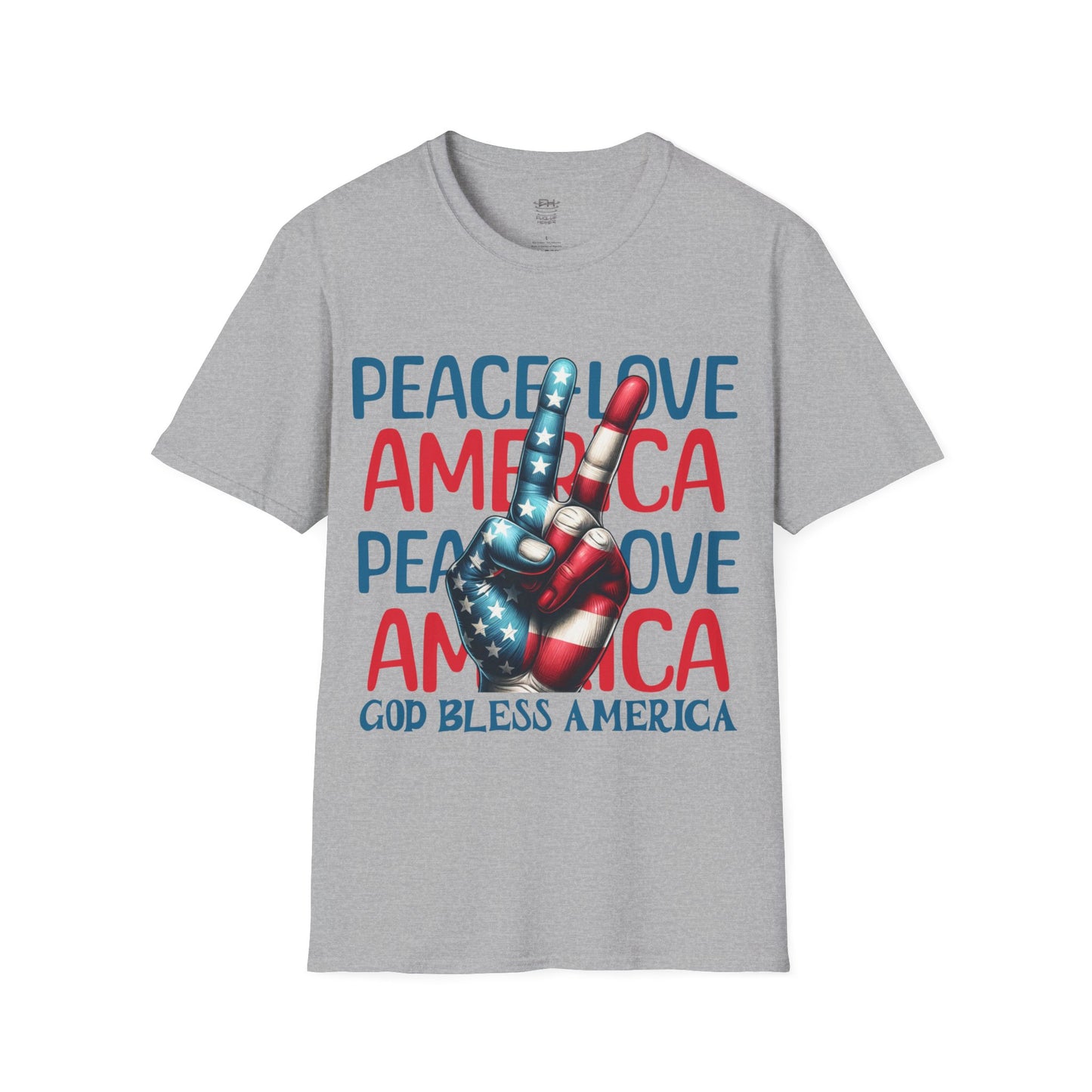 Peace Love America Unisex Softstyle T-Shirt