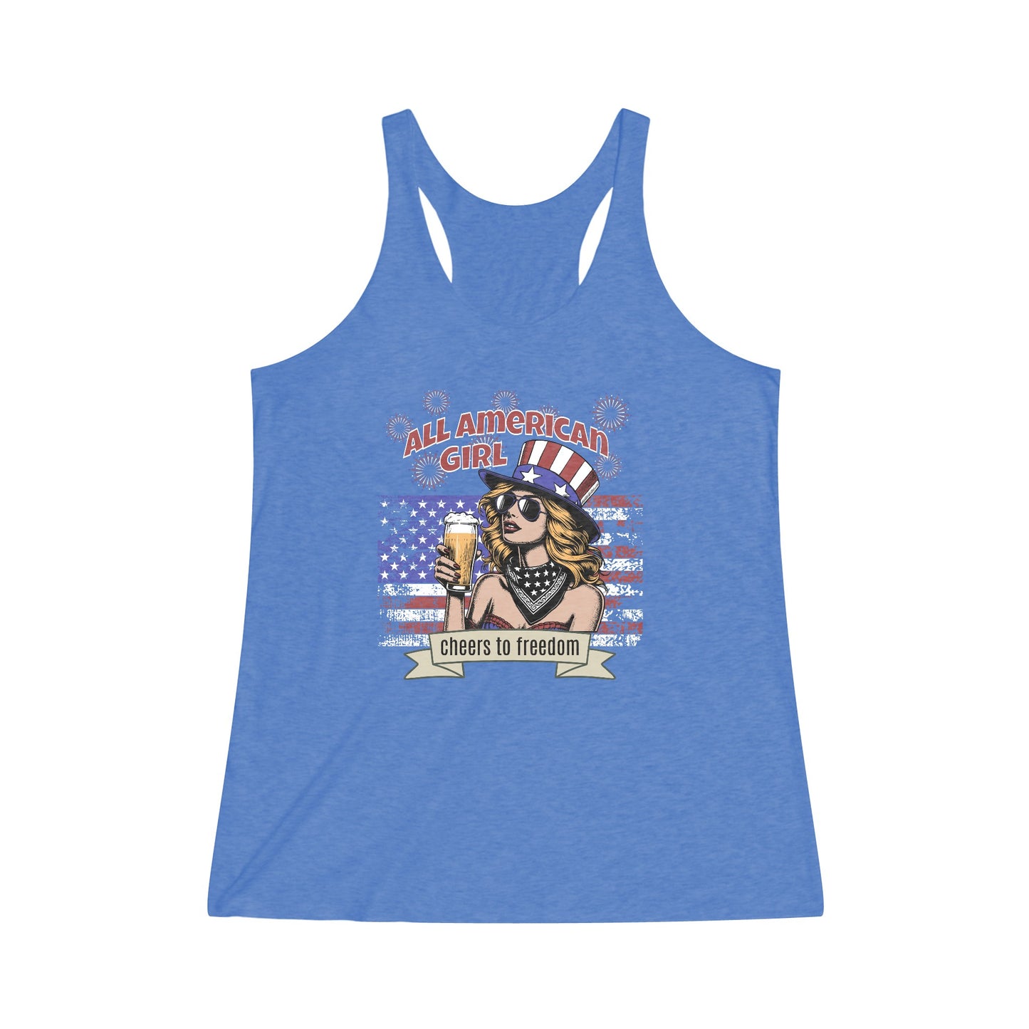 All American Girl Women's Tri-Blend Racerback Tank