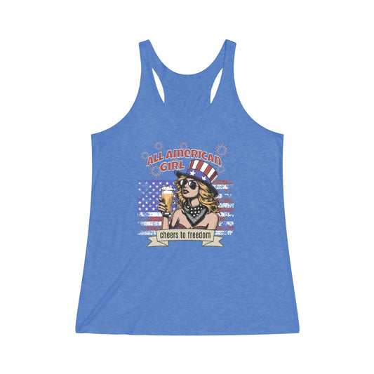 All American Girl Women's Tri-Blend Racerback Tank