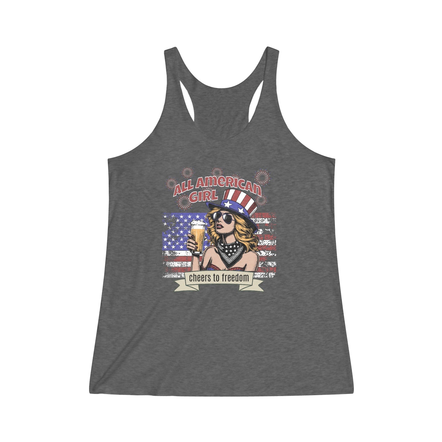 All American Girl Women's Tri-Blend Racerback Tank