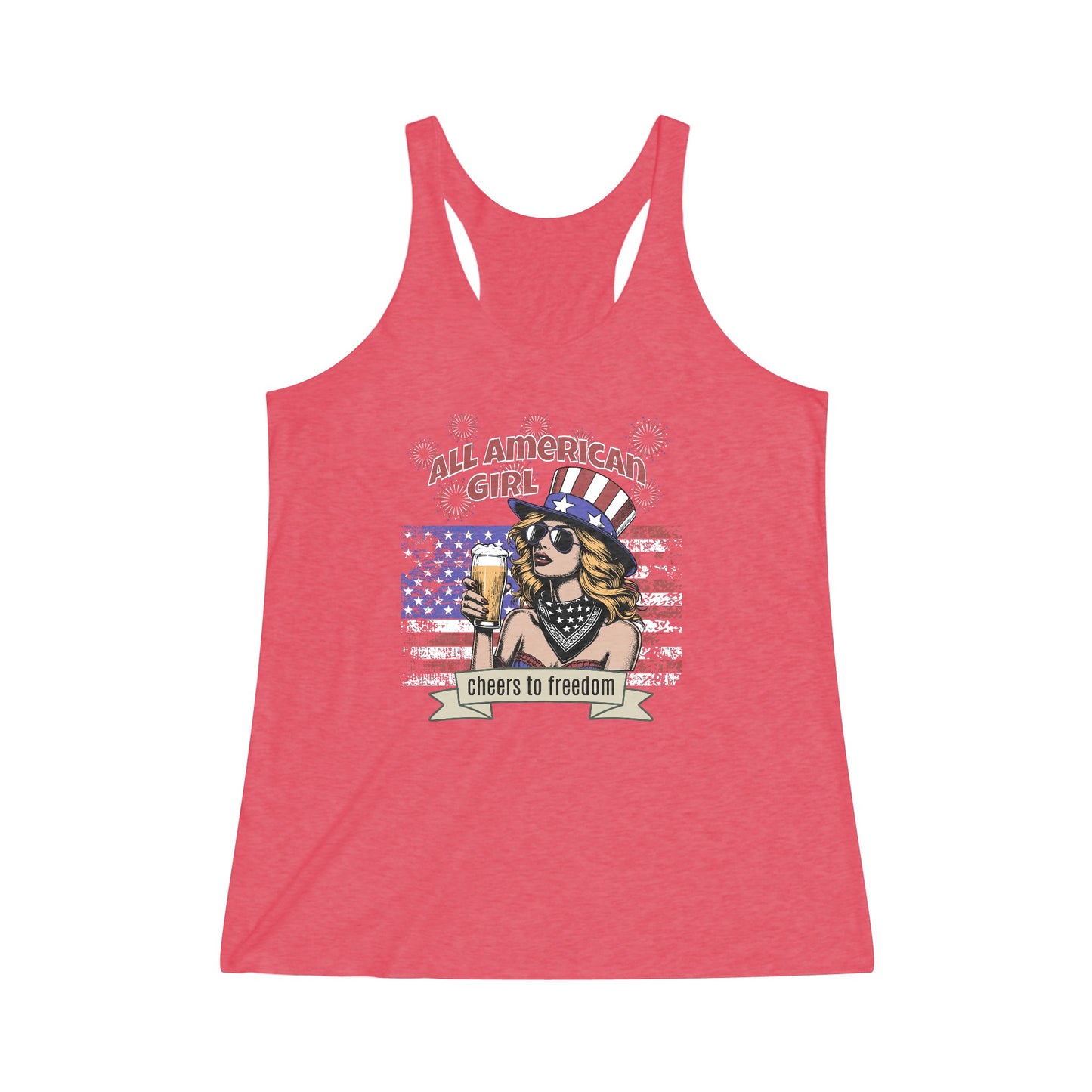 All American Girl Women's Tri-Blend Racerback Tank