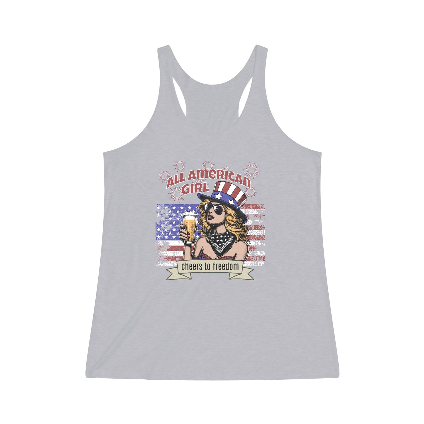 All American Girl Women's Tri-Blend Racerback Tank