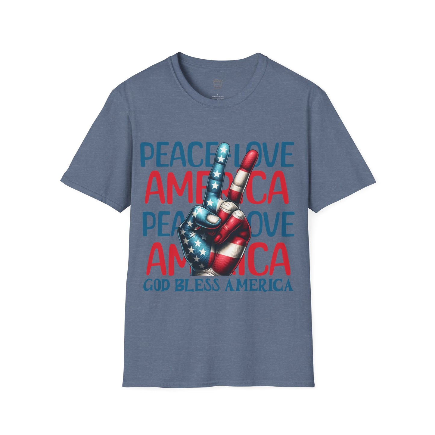 Peace Love America Unisex Softstyle T-Shirt