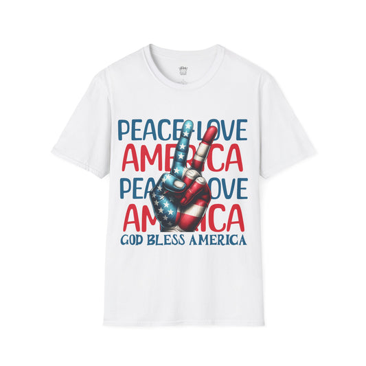 Peace Love America Unisex Softstyle T-Shirt