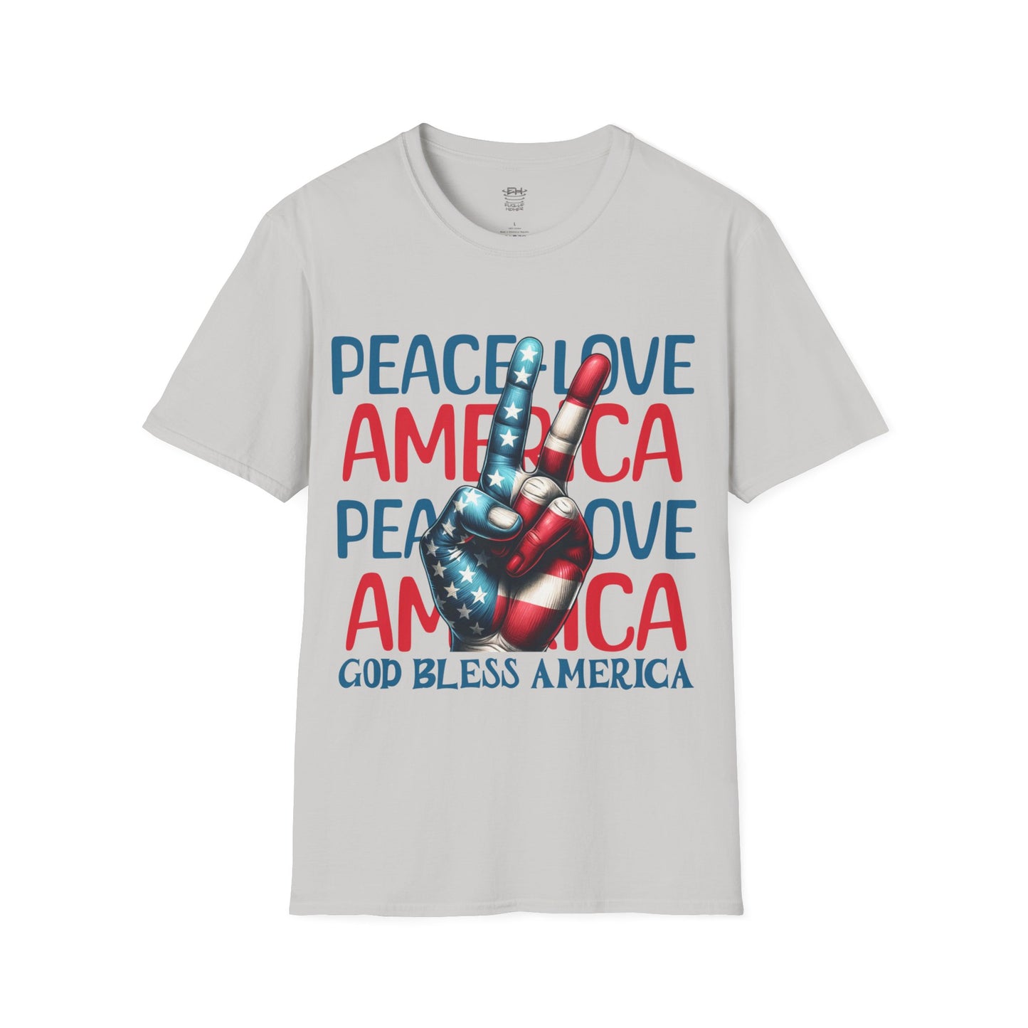 Peace Love America Unisex Softstyle T-Shirt