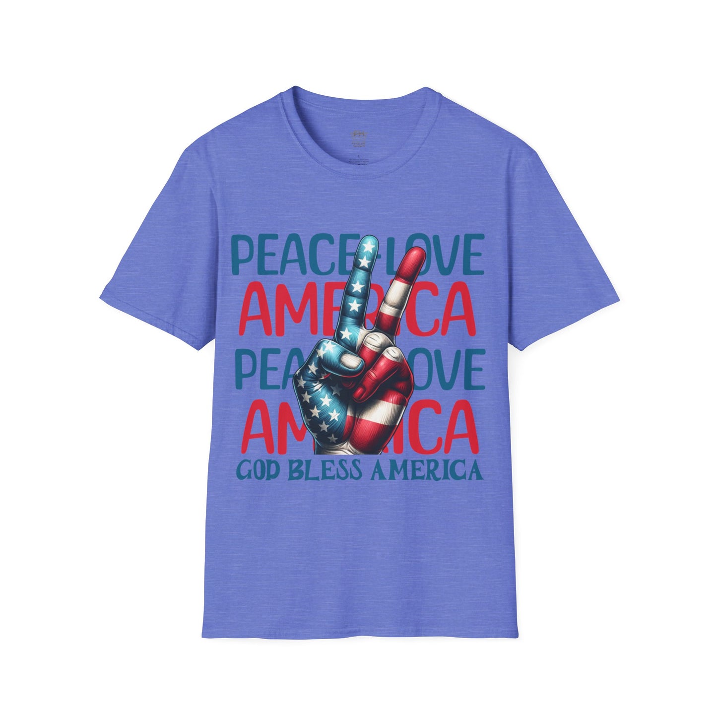 Peace Love America Unisex Softstyle T-Shirt